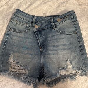 Trendy Distressed Blue Jean Shorts